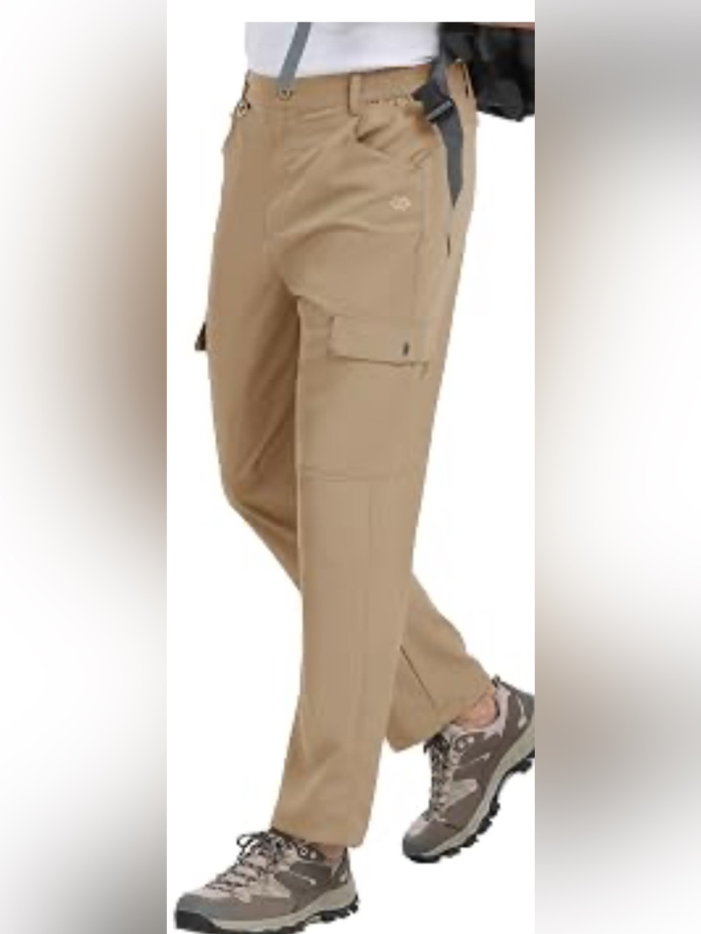 MoFiz Men's Elastic Waist Hiking Pants Lightweight Water Resistant Pants with Zi